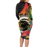 Vanuatu Boar Tusk Yumi Yumi Yumi Long Sleeve Bodycon Dress Independens Dei Long God Yumi Stanap