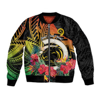 Vanuatu Boar Tusk Yumi Yumi Yumi Sleeve Zip Bomber Jacket Independens Dei Long God Yumi Stanap