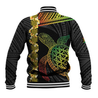 Vanuatu Sand Drawing Turtle Baseball Jacket Happy Independence Day