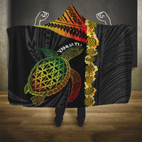 Vanuatu Sand Drawing Turtle Hooded Blanket Happy Independence Day