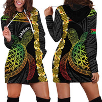Vanuatu Sand Drawing Turtle Hoodie Dress Happy Independence Day