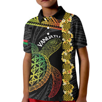 Vanuatu Sand Drawing Turtle Kid Polo Shirt Happy Independence Day