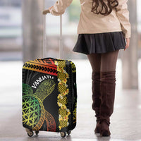 Vanuatu Sand Drawing Turtle Luggage Cover Happy Independence Day LT14 - Polynesian Pride