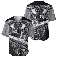 Black Polynesia Baseball Jersey Tribal Pattern Tropical Frangipani LT14 - Polynesian Pride