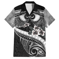 Black Polynesia Family Matching Puletasi and Hawaiian Shirt Tribal Pattern Tropical Frangipani