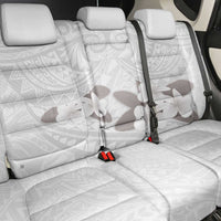 White Polynesia Back Car Seat Cover Tribal Pattern Tropical Frangipani