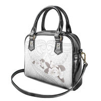 White Polynesia Shoulder Handbag Tribal Pattern Tropical Frangipani LT14 - Polynesian Pride