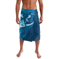 Blue Polynesia Lavalava Tribal Pattern Tropical Frangipani