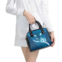 Blue Polynesia Shoulder Handbag Tribal Pattern Tropical Frangipani LT14 - Polynesian Pride