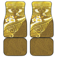 Gold Polynesia Car Mats Tribal Pattern Tropical Frangipani
