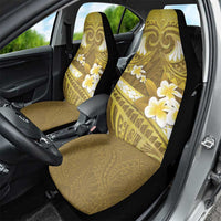 Gold Polynesia Car Seat Cover Tribal Pattern Tropical Frangipani