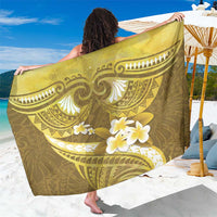 Gold Polynesia Sarong Tribal Pattern Tropical Frangipani