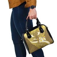 Gold Polynesia Shoulder Handbag Tribal Pattern Tropical Frangipani LT14 - Polynesian Pride