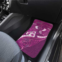 Pink Polynesia Car Mats Tribal Pattern Tropical Frangipani