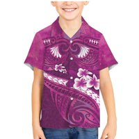 Pink Polynesia Family Matching Mermaid Dress and Hawaiian Shirt Tribal Pattern Tropical Frangipani
