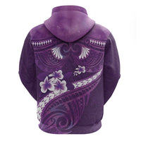Purple Polynesia Hoodie Tribal Pattern Tropical Frangipani LT14 - Polynesian Pride