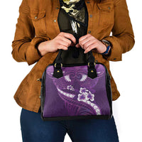 Purple Polynesia Shoulder Handbag Tribal Pattern Tropical Frangipani LT14 - Polynesian Pride
