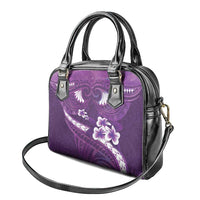 Purple Polynesia Shoulder Handbag Tribal Pattern Tropical Frangipani LT14 - Polynesian Pride