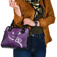 Purple Polynesia Shoulder Handbag Tribal Pattern Tropical Frangipani LT14 - Polynesian Pride