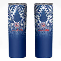 Samoa Rugby Skinny Tumbler Toa Samoa Polynesian Pacific Navy Version
