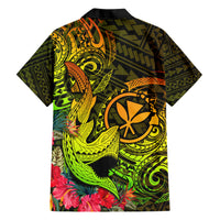 Hawaii Hawaiian Shirt Kanaka Map With Polynesian Shark Tattoo Reggae Unique LT14 - Polynesian Pride