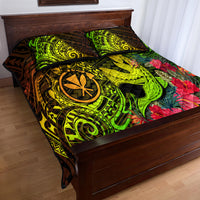 Hawaii Quilt Bed Set Kanaka Map With Polynesian Shark Tattoo Reggae Unique LT14 - Polynesian Pride