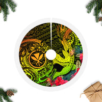 Hawaii Tree Skirt Kanaka Map With Polynesian Shark Tattoo Reggae Unique LT14 Fringed Tree Skirts Reggae - Polynesian Pride