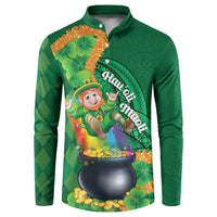 St Patrick's Day Hawaii Button Sweatshirt Hauoli Maoli Funny Shaka Leprechaun