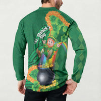 St Patrick's Day Hawaii Button Sweatshirt Hauoli Maoli Funny Shaka Leprechaun