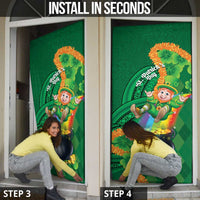 St Patrick's Day Hawaii Door Cover Hauoli Maoli Funny Shaka Leprechaun