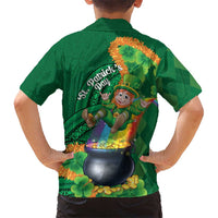 St Patrick's Day Hawaii Family Matching Off Shoulder Short Dress and Hawaiian Shirt Hauoli Maoli Funny Shaka Leprechaun LT14 - Polynesian Pride