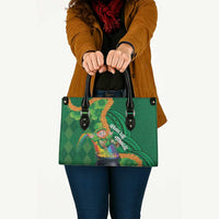St Patrick's Day Hawaii Leather Bag Hauoli Maoli Funny Shaka Leprechaun