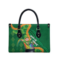 St Patrick's Day Hawaii Leather Bag Hauoli Maoli Funny Shaka Leprechaun