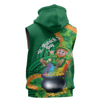 St Patrick's Day Hawaii Sleeveless Hoodie Hauoli Maoli Funny Shaka Leprechaun LT14 - Polynesian Pride