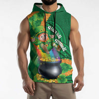 St Patrick's Day Hawaii Sleeveless Hoodie Hauoli Maoli Funny Shaka Leprechaun LT14 - Polynesian Pride