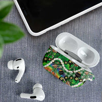 St Patrick's Day Palaka Hawaii AirPods Case Kukui Nut Pikake Lei Shamrock Dabbing Leprechaun