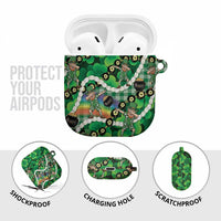 St Patrick's Day Palaka Hawaii AirPods Case Kukui Nut Pikake Lei Shamrock Dabbing Leprechaun