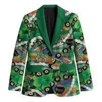 St Patrick's Day Palaka Hawaii Blazer Kukui Nut Pikake Lei Shamrock Dabbing Leprechaun