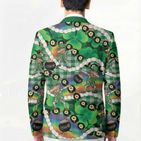 St Patrick's Day Palaka Hawaii Blazer Kukui Nut Pikake Lei Shamrock Dabbing Leprechaun