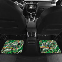 St Patrick's Day Palaka Hawaii Car Mats Kukui Nut Pikake Lei Shamrock Dabbing Leprechaun