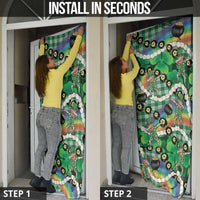 St Patrick's Day Palaka Hawaii Door Cover Kukui Nut Pikake Lei Shamrock Dabbing Leprechaun
