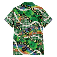 St Patrick's Day Palaka Hawaii Hawaiian Shirt Kukui Nut Pikake Lei Shamrock Dabbing Leprechaun