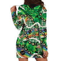 St Patrick's Day Palaka Hawaii Hoodie Dress Kukui Nut Pikake Lei Shamrock Dabbing Leprechaun