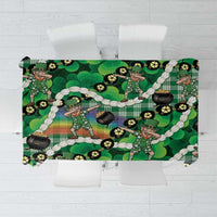 St Patrick's Day Palaka Hawaii Tablecloth Kukui Nut Pikake Lei Shamrock Dabbing Leprechaun LT14 Green - Polynesian Pride