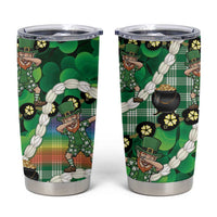 St Patrick's Day Palaka Hawaii Tumbler Cup Kukui Nut Pikake Lei Shamrock Dabbing Leprechaun