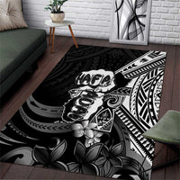 Hafa Adai Guam Discovery Day Area Rug Chamorro Latte Stone Hand Black Version