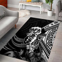 Hafa Adai Guam Discovery Day Area Rug Chamorro Latte Stone Hand Black Version