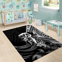 Hafa Adai Guam Discovery Day Area Rug Chamorro Latte Stone Hand Black Version