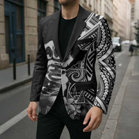 Hafa Adai Guam Discovery Day Blazer Chamorro Latte Stone Hand Black Version LT14 - Polynesian Pride