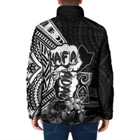 Hafa Adai Guam Discovery Day Padded Jacket Chamorro Latte Stone Hand Black Version